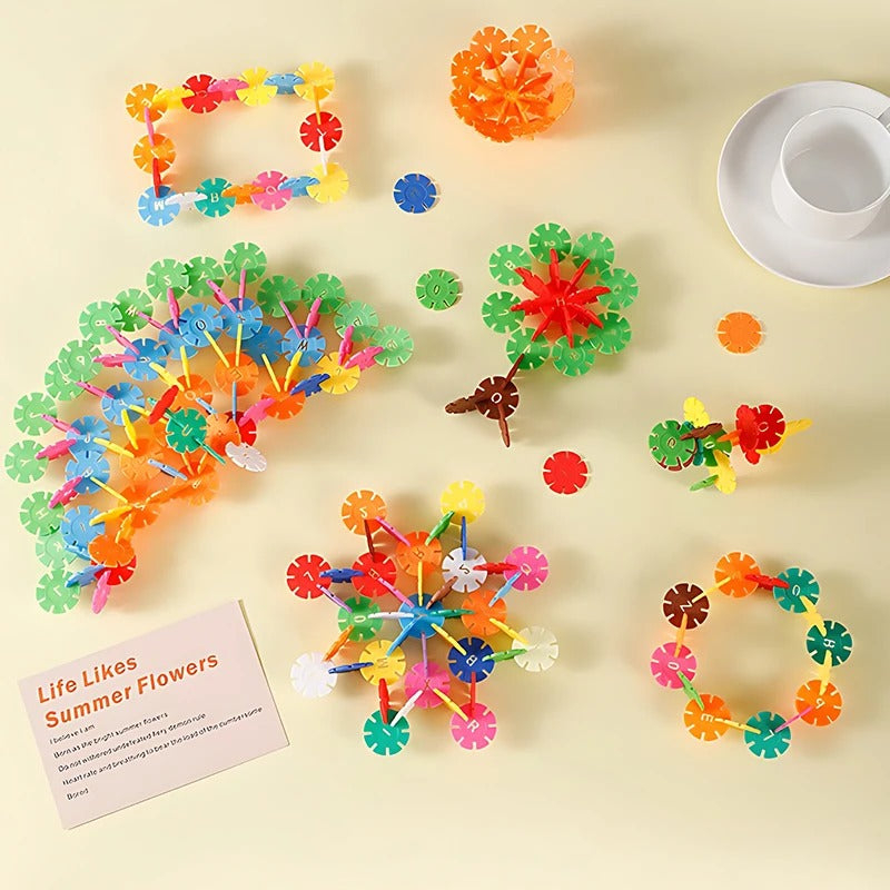 Flake-shaped Montessori Building Blocks