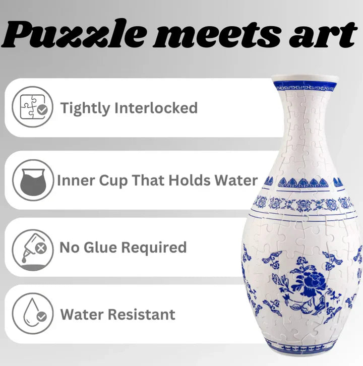 Elegant 3D puzzle vase - Suitable for real flowers